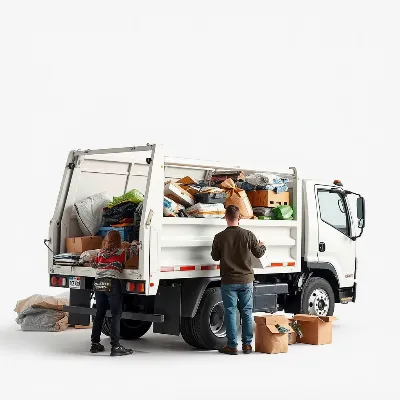 Rubbish removal service in action